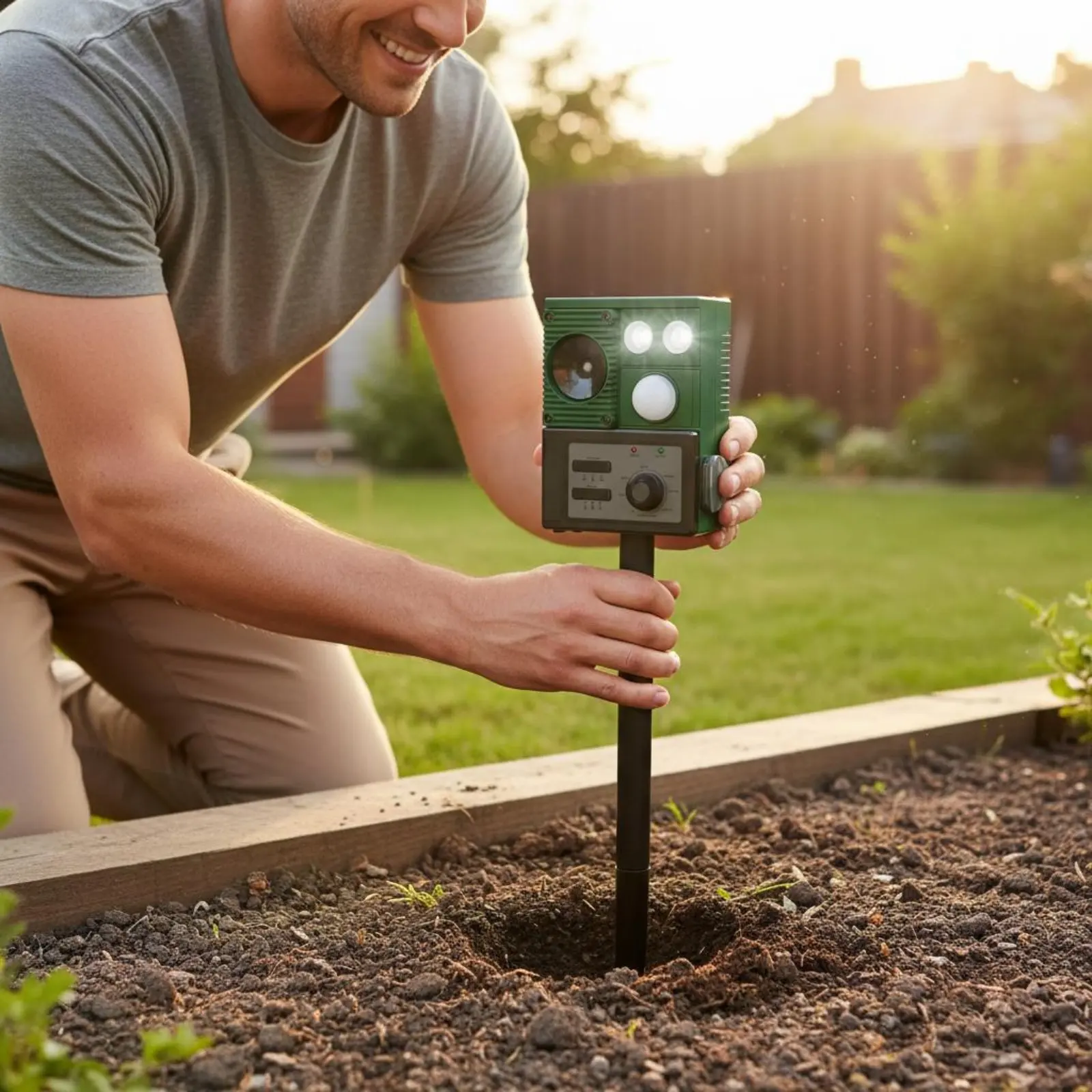 

Solar Creature Flashing Illuminating Lights with Flashing Glare Raptor Shaped Creature Scarer Adjustable Frequency for Yard