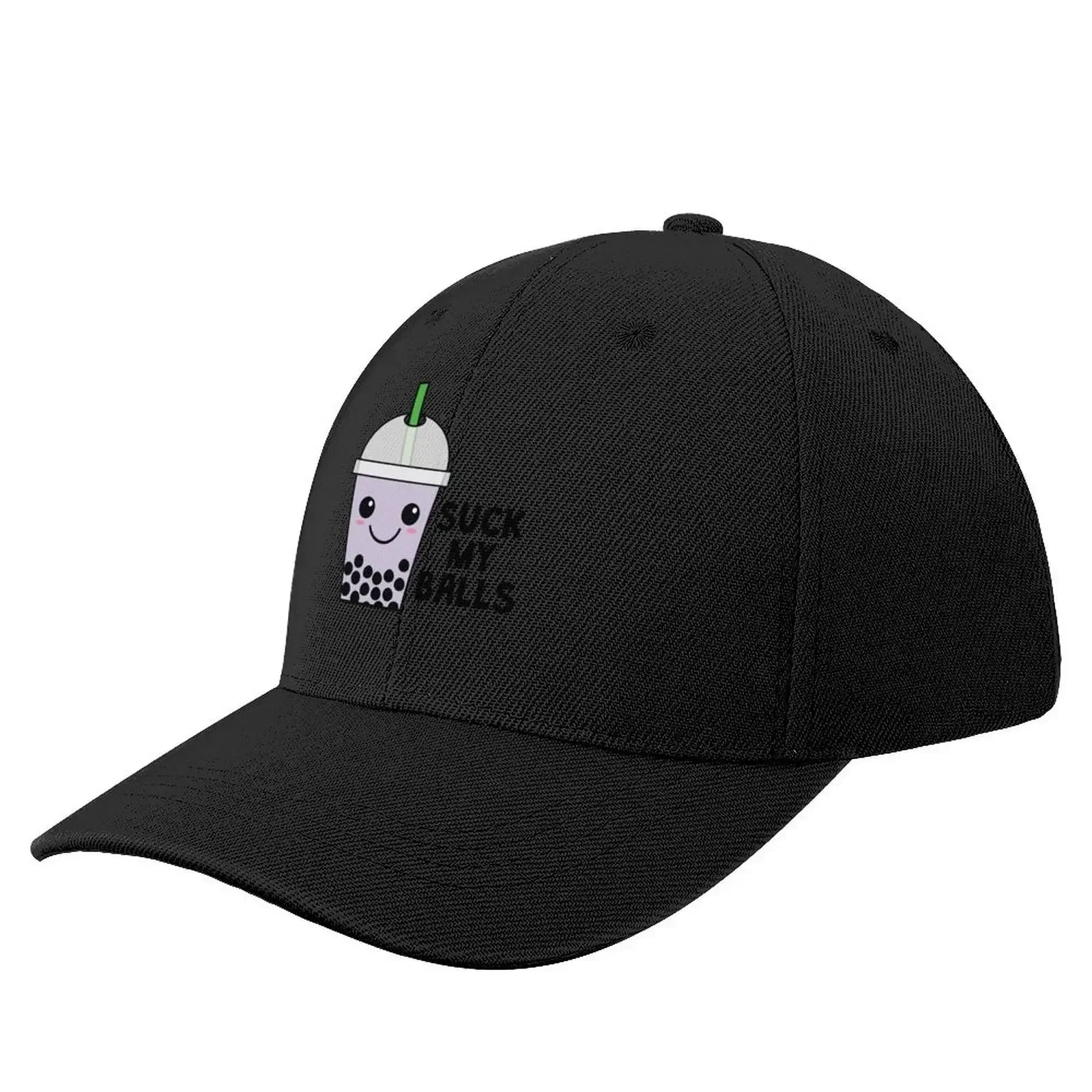 Boba and Bubble Tea; Kawaii; Suck My (Tapioca) Balls Baseball Cap cute Luxury Man Hat Snap Back Hat Rugby Men's Hats Women's