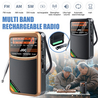 Portable Mini Radio AM FM SW Full-Band Pocket Radio Rechargeable Good Reception Supports Wired Earphone FM Receiver for Elder