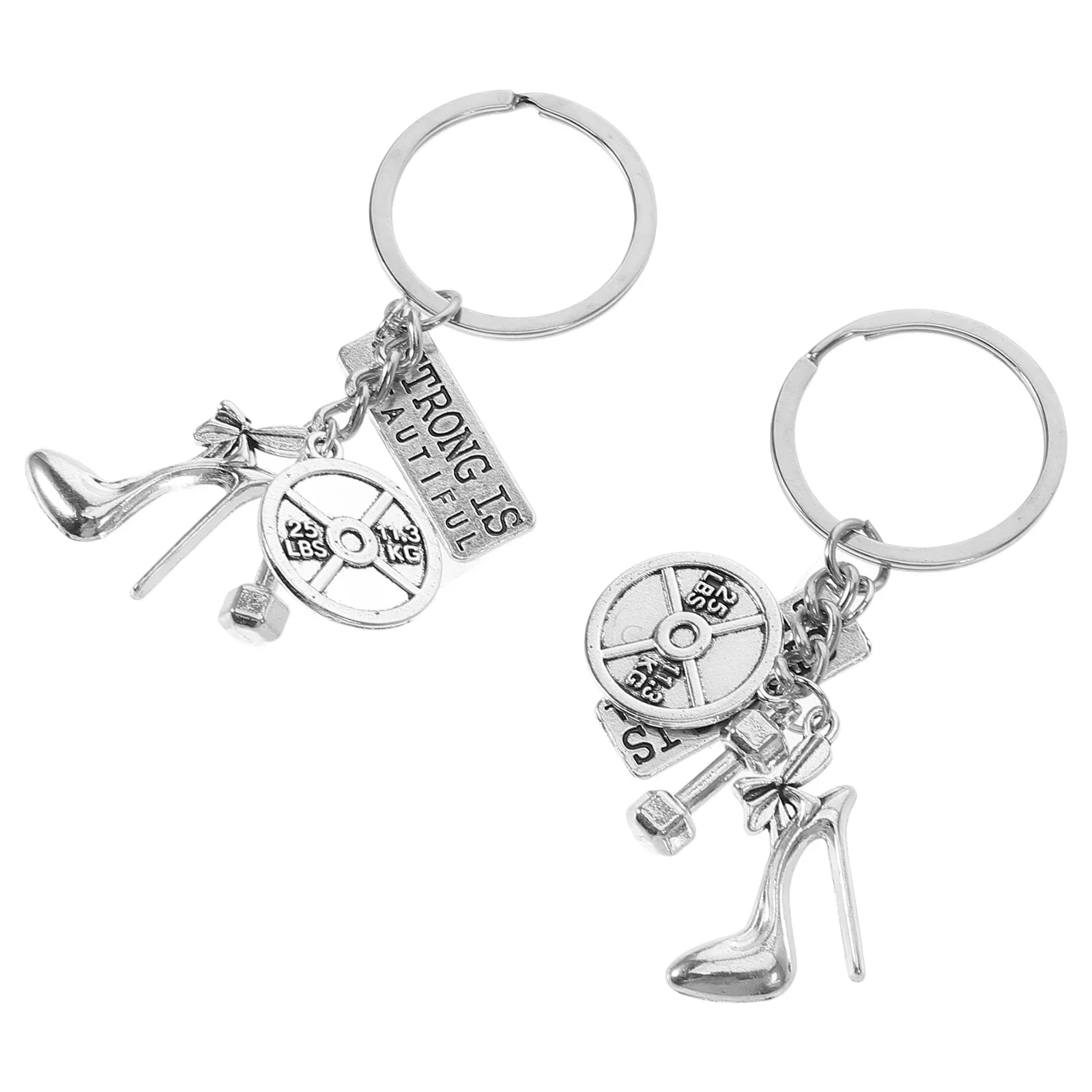 2 Pcs Decorate Key Ring Man Keychain Fitness Kitten Heels for Women Dressy Small Gift