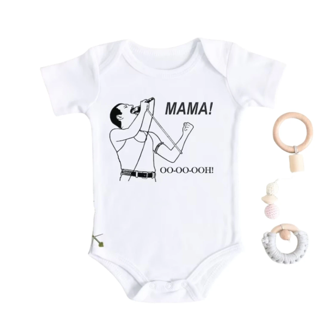 Mama Oo - Oo - Ooh - Queen Onesie Funny Baby Bodysuit Girl Baby Boy Music Lover Shower Gift Baby Bodysuit