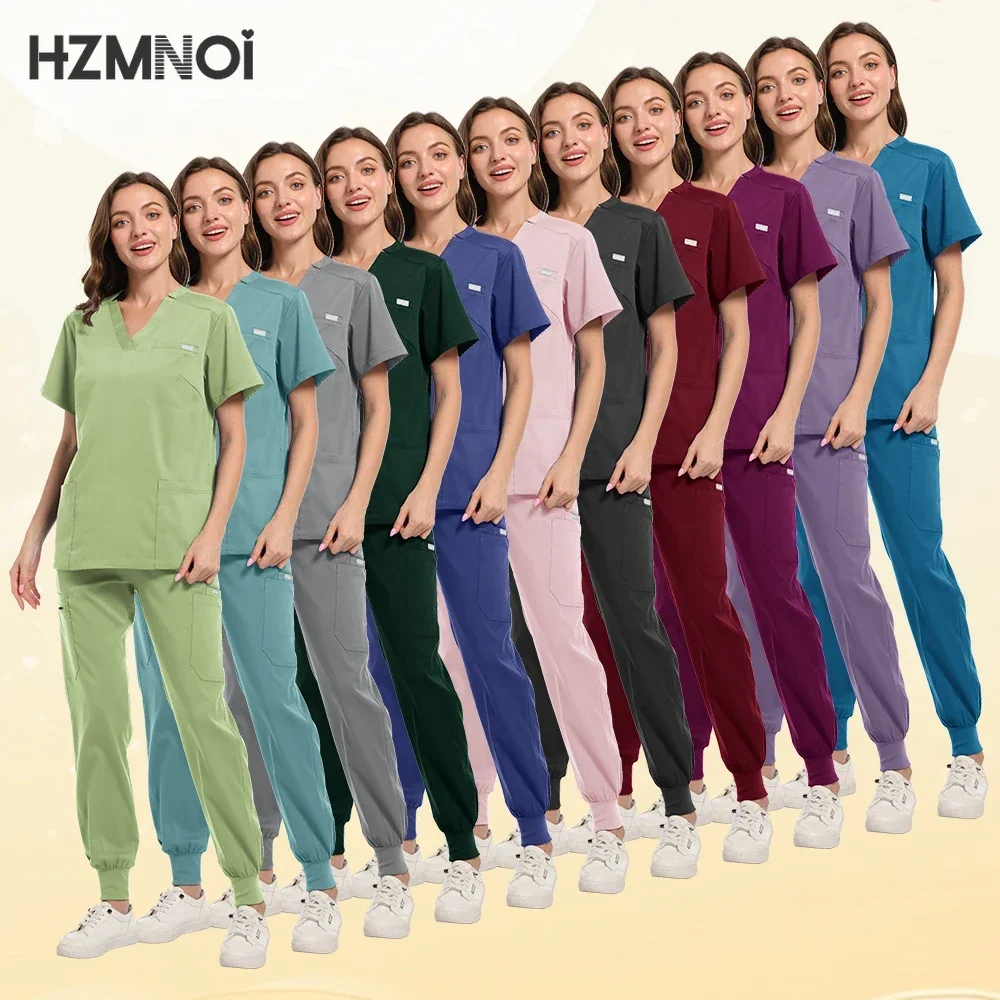 Spa Uniform Salon Nursing Scrub Woman Joggers Scrubs Nurse Uniform Medical Scrubs Short Sleeve Blouse Dentiste Work Wear