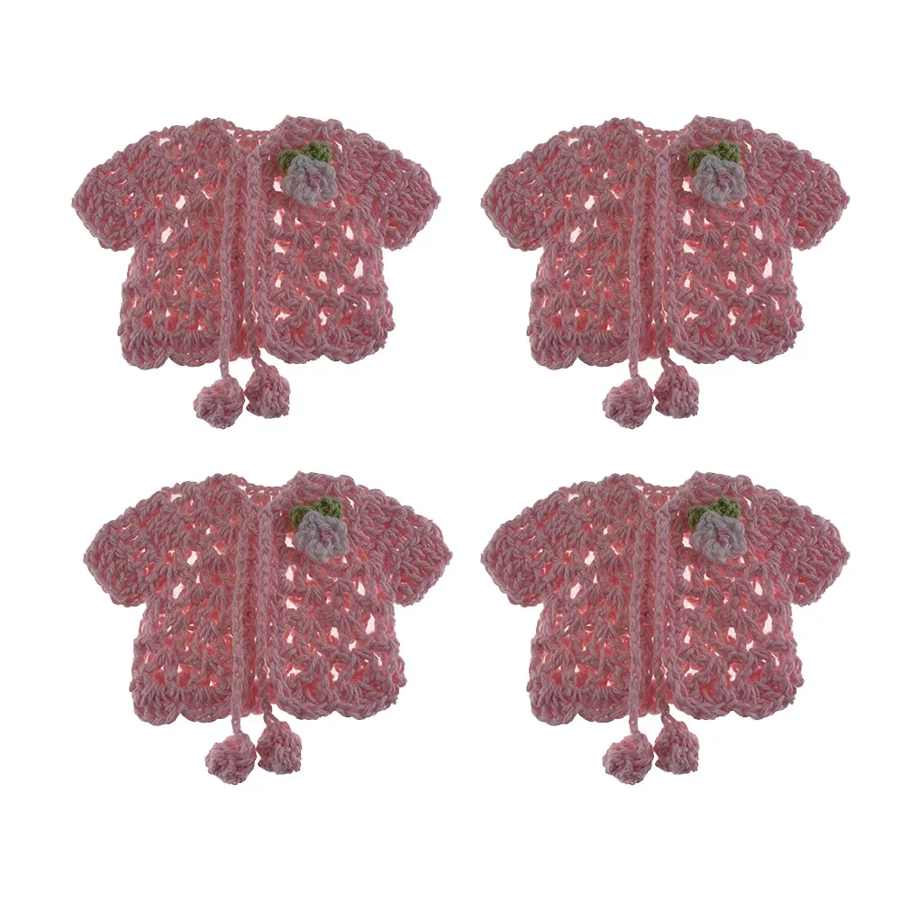 12pcs Handmade miniature crochet sweater flower craft baby shower baptism party table decoration 8.5 x 6.0cm