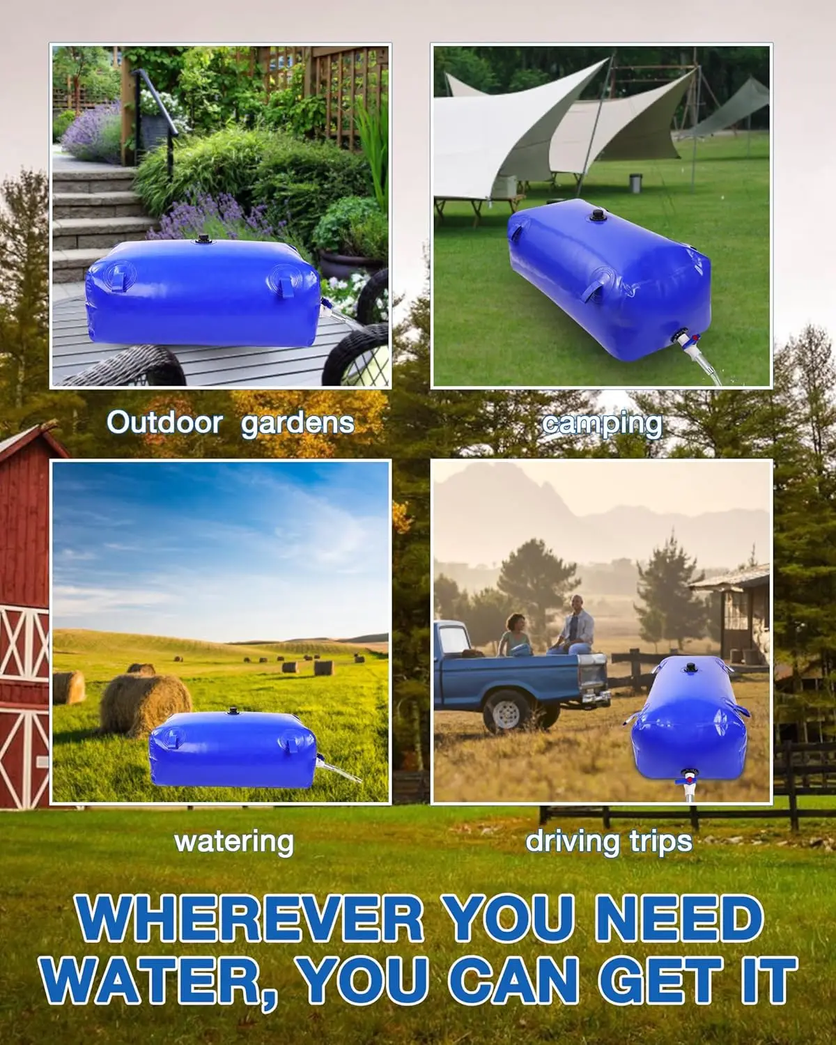 3000L large capacity water storage bag emergency foldable water storage tank portable rain bag for agricultural irrigation