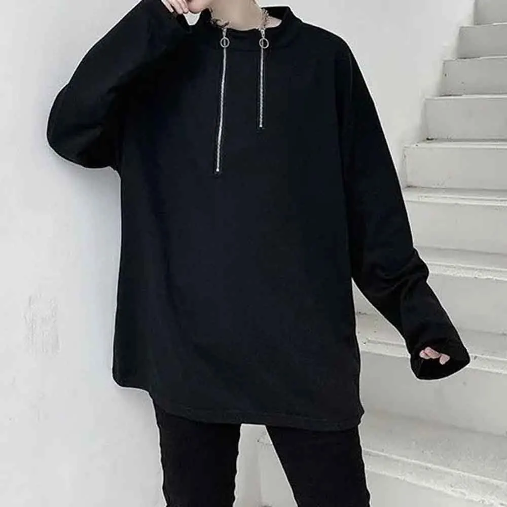 

XS-5XL Мужская осенняя куртка Y2k Повседневная куртка с двойной молнией Модная молодежная хип-хоопардовая уличная универсальная толстовка Мужская одежда