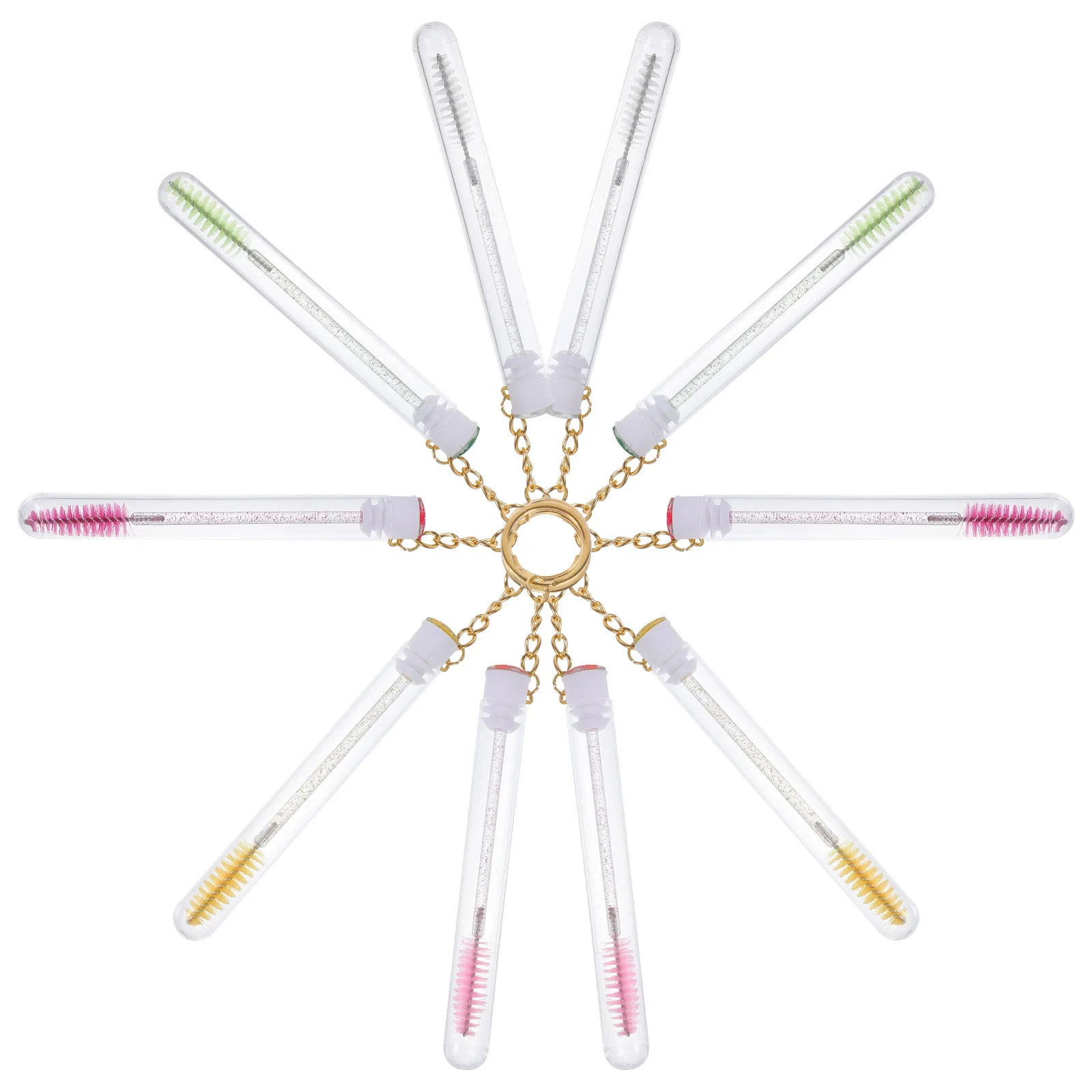 

10 pcs Eyelash Brush Keychain Tube Lash Makeup Tool For Women Girls Fashion Beauty Accessory Brush Decorative Gift