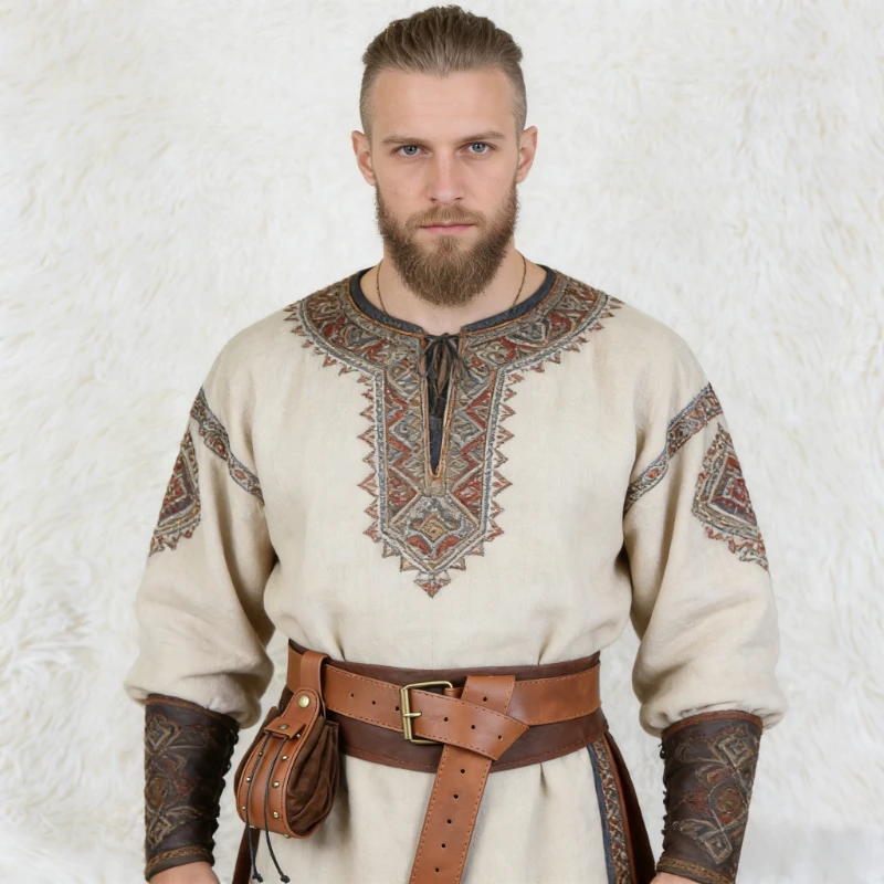 Mittelalterliches Vintage-Gürtelset: PU-Ledergürtel, Münzbörse, Rockclip, Geeignet für Renaissance, Wikingermarkt, LARP Cosplay
