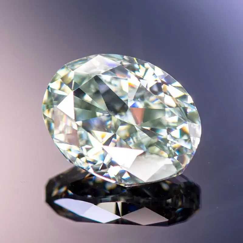 Moissanit-Stein, oval geschliffen, natürliche graue bis gelbe Farbe, hochwertige Materialien für die Herstellung von Schmuck und DIY-Anhängern, inklusive Zertifikat. – Detail 2