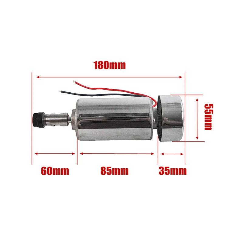 

High Speed 300W ER11 Spindle Motor 55MM Clamp 12000rpm DC12-48V 0.3KW DIY Engraving Machine Spindle cnc Router DC Spindle Motor