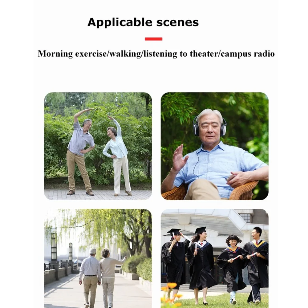 AM/FM Mini Bluetooth Speaker LED Flashlight Portable Radio Pocket Radio Receiver Walkman Black TF Card Music Player Go Hiking