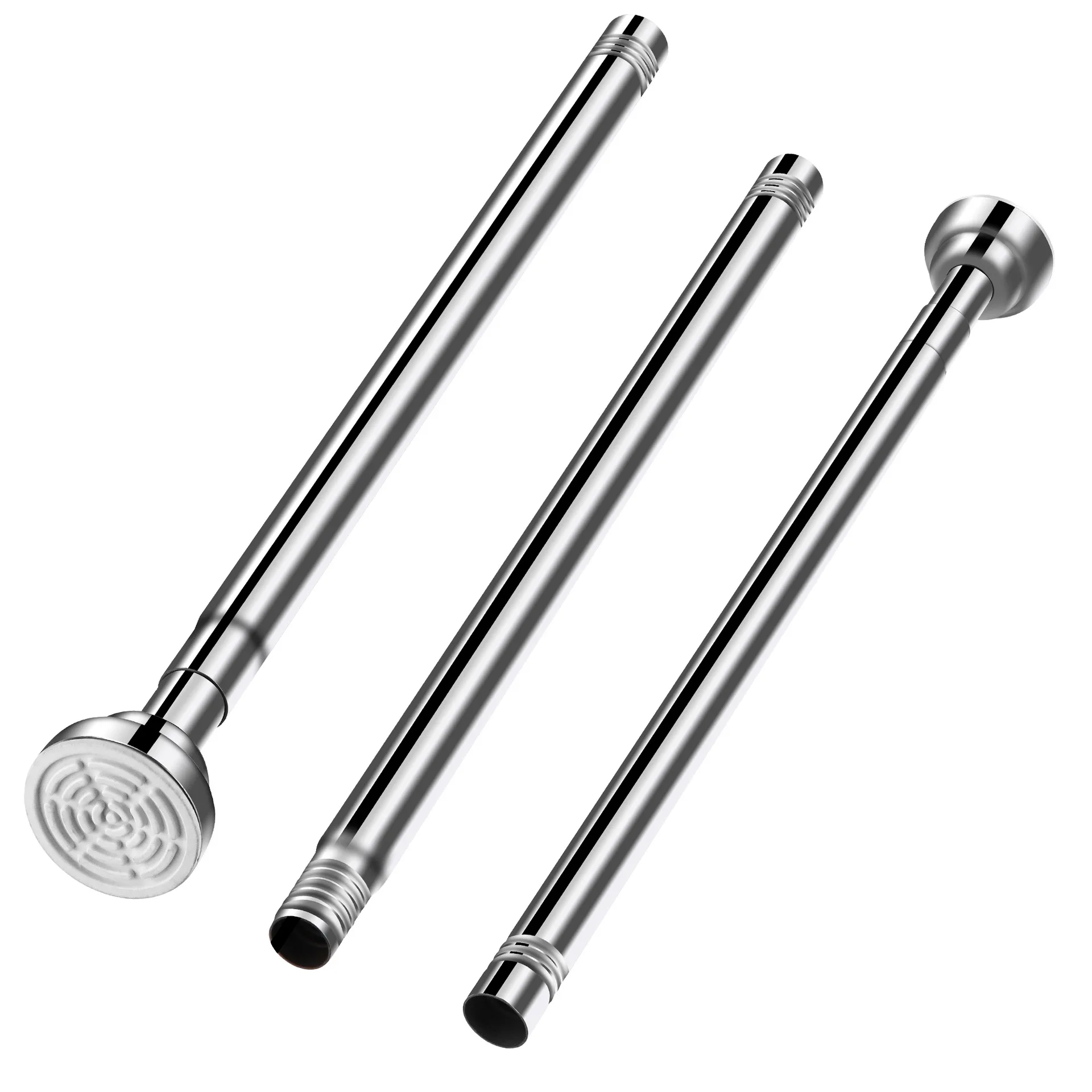 No Drilling Needed Tension Shower Curtain Rod Stainless Steel Rust Proof Non-Slip Spring Adjustable Pole for Bathroom Shower