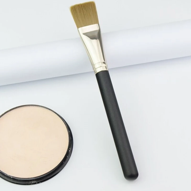1 brocha profesional con mango de madera para base, crema, corrector, brocha de maquillaje, máscara Facial suave, brocha de barro, herramientas cosméticas