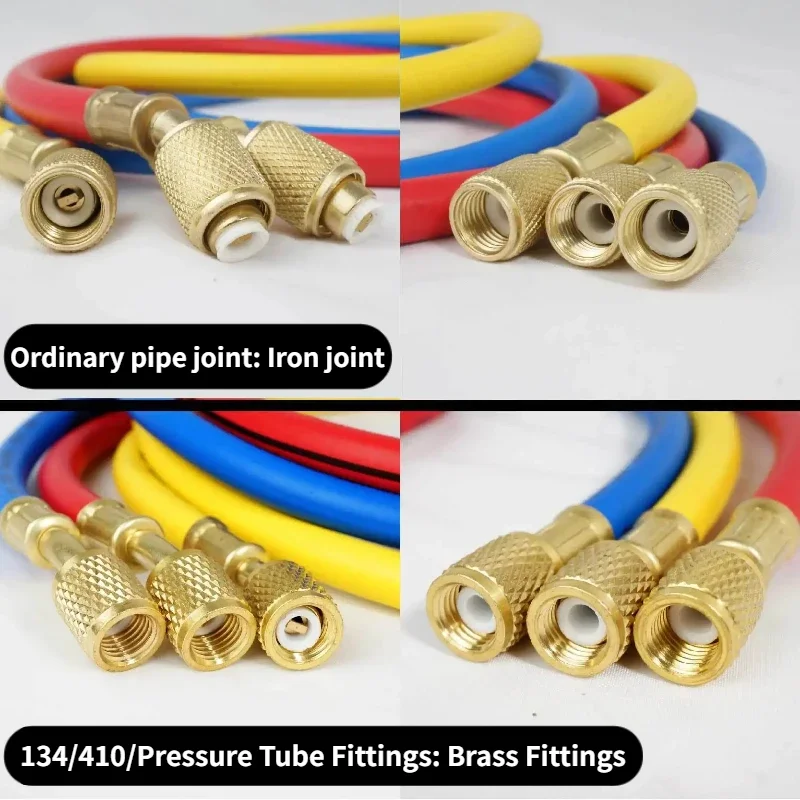 0.9M-1.8M AC Charging Hose Tube Kit Hose Low Loss Fittings for R134 R22 Refrigerant Air Conditioning Manifold Gauge