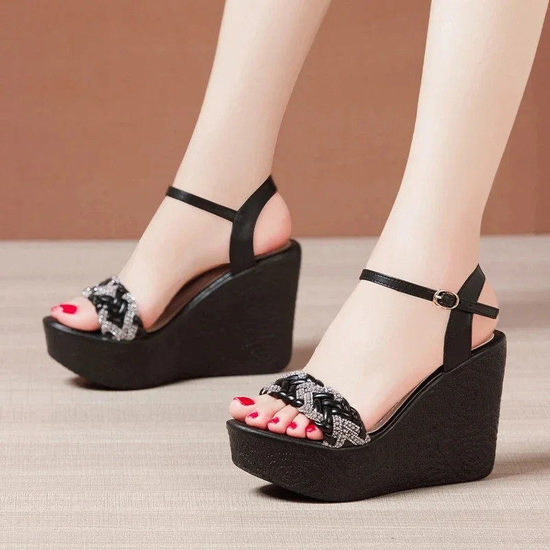 Girls Shoes Summer Women High Heel Shoes Peep Toe Platform Shoes Fashion Wedge Sandals for Women Elegant Heels