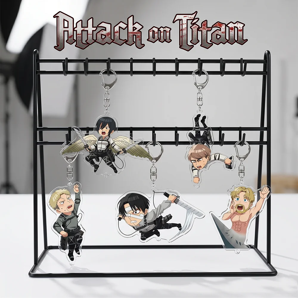 

Anime Attack on Titan Mikasa Ackerman 6CM Acrylic Stand Cute bag charm Car keychain decorations bag body kit keyring Fans Gift