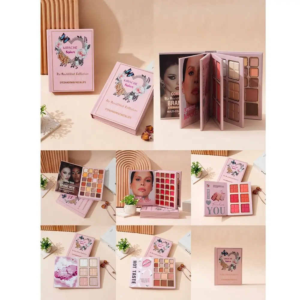5-lagige faltbare Lidschatten-Palette, tragbare, buchförmige Lidschatten-Palette, Puder-Rouge, 78 Farbtöne, Make-up-Palette, Buch für Damen