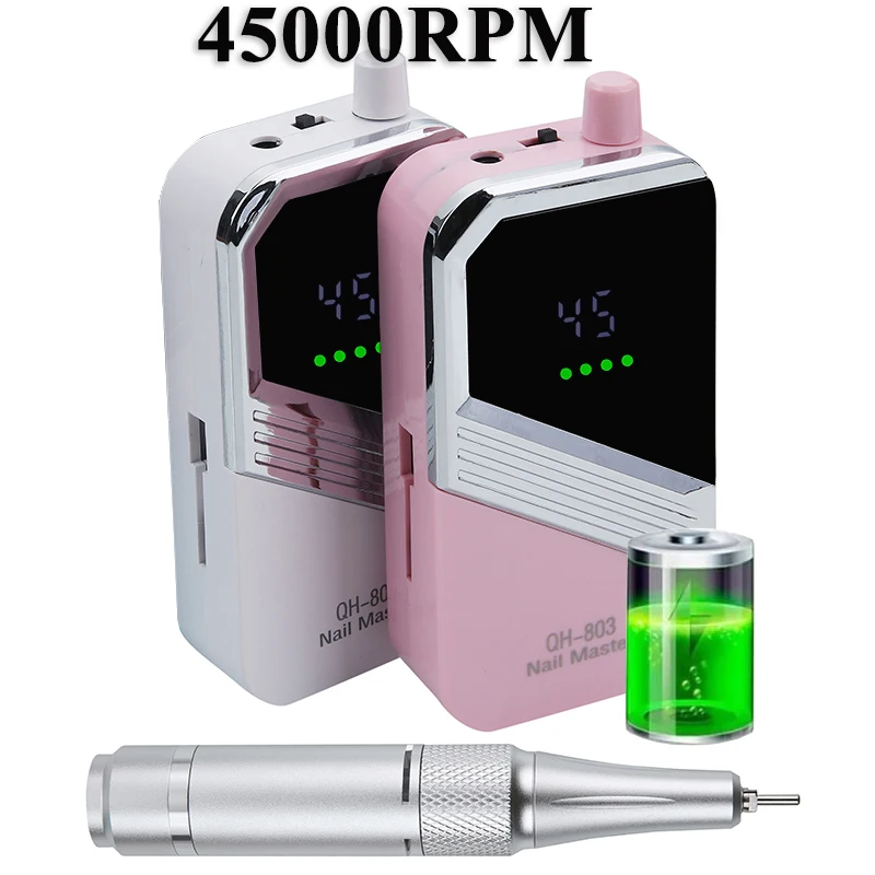 

TFSCLOIN 45000RPM Professional Nail Drill Machine Rechargeable Electric Polisher Nail File for Manicure Acrylic Gel Nails Tools