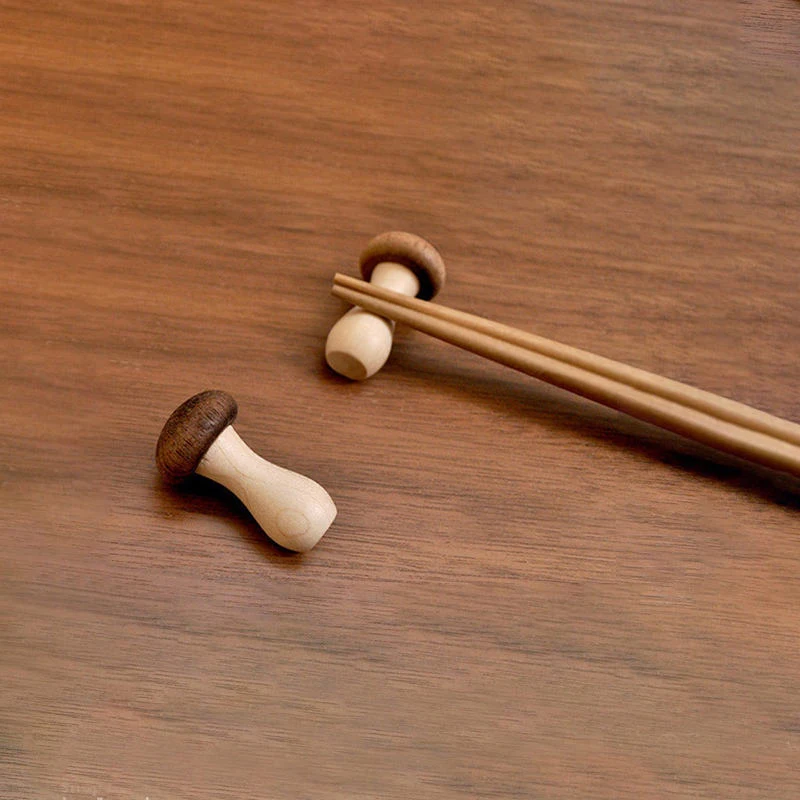 

2Pcs Mushroom Wooden Chopsticks Stand Mini Cute Chopsticks Stand Home Decor Kitchen Items