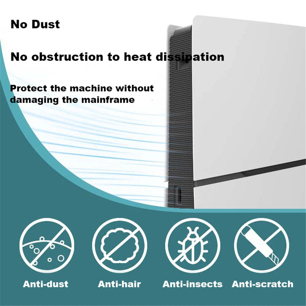 For PS5 slim Console Side Dust Proof Filter Cover Dust Net And Cooling Vents Dirty Prevent mesh Rear Dust Screen