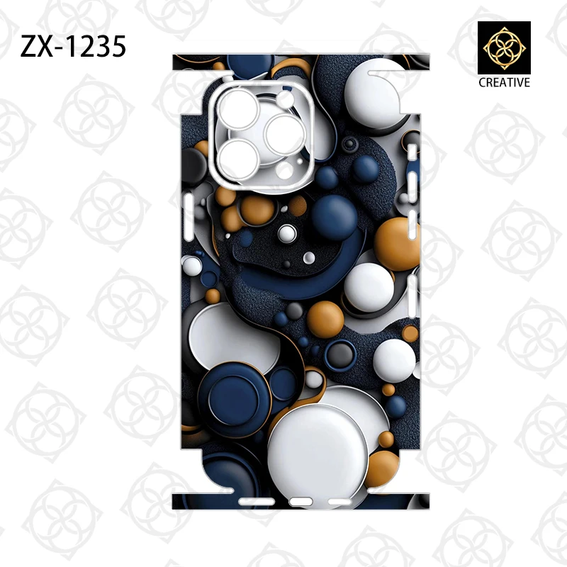 Full Coverage Colorful Phone Stickers Film For iPhone16 15 13 14 Pro Max 3M Back Skins Sticker For iPhone13 Mini Cover Film