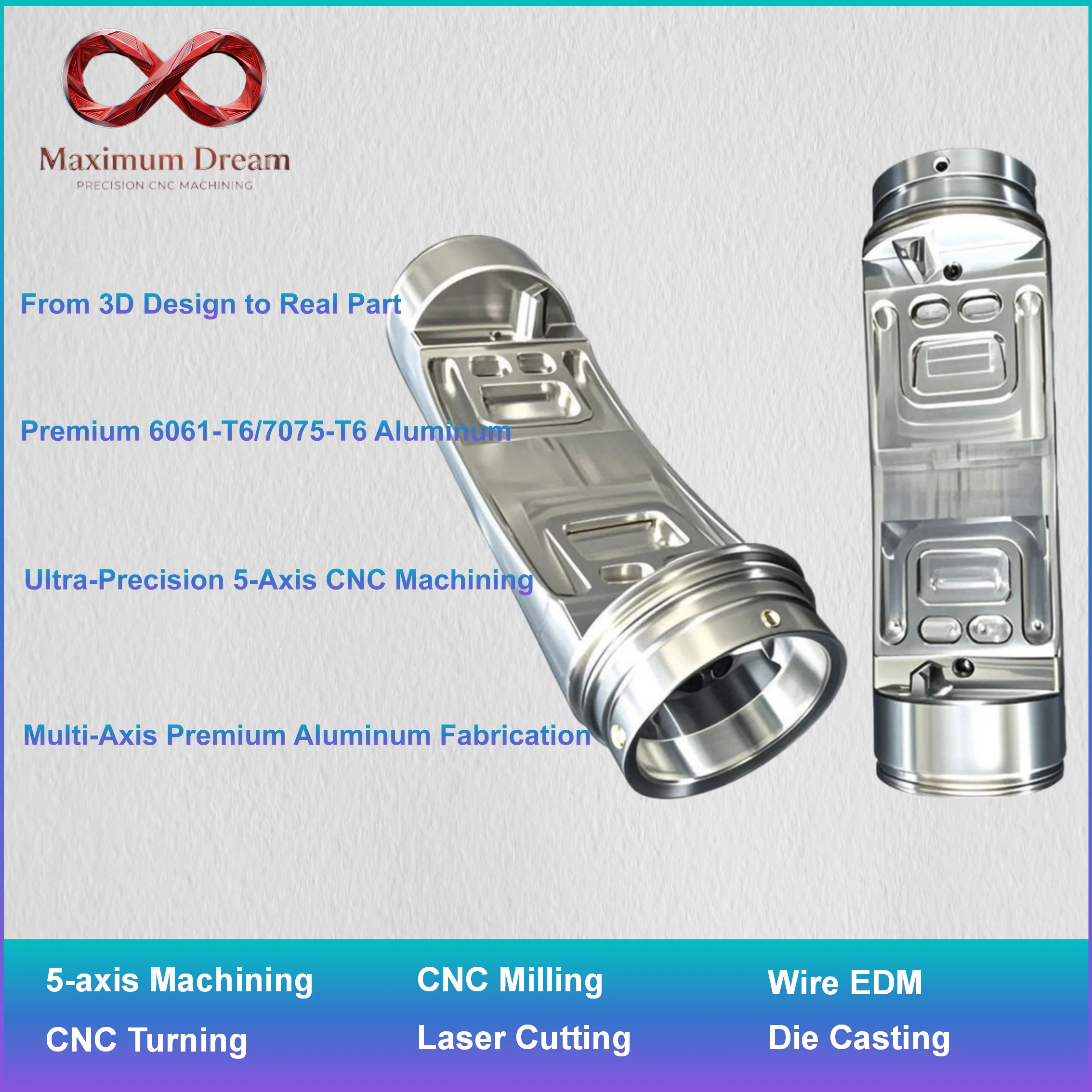 

Custom CNC Milling Aluminum Components, High Precision Drone UAV & Humanoid Robot Structural Mechanical Parts, 1pc Service