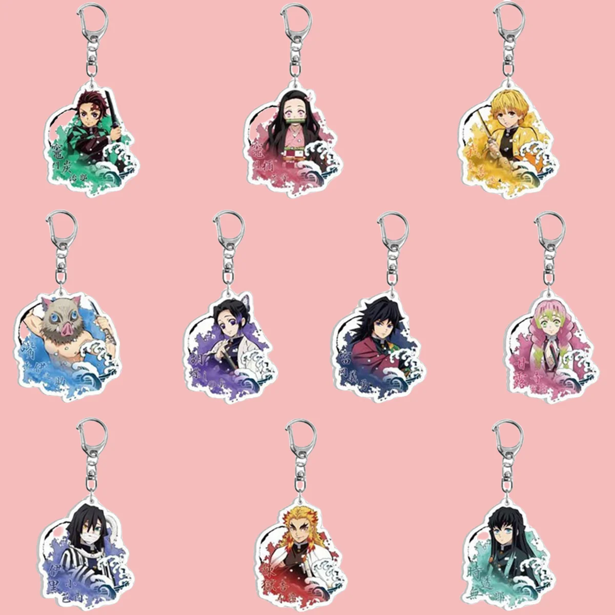 Anime GOODS Acrylic Keychain cute y2k Demon Slayer keychain for bag keys car key bag backpack collection display accessories