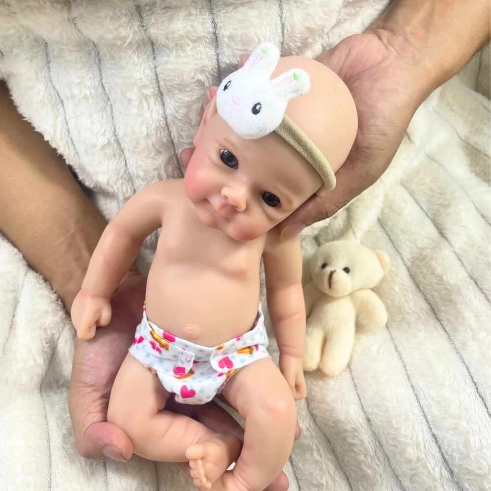 Mini 13 Inch Adorable Bettie Reborn Full Solid Silicone Baby Doll Washable Body Girl Silicone Doll Birthday Christmas Gift