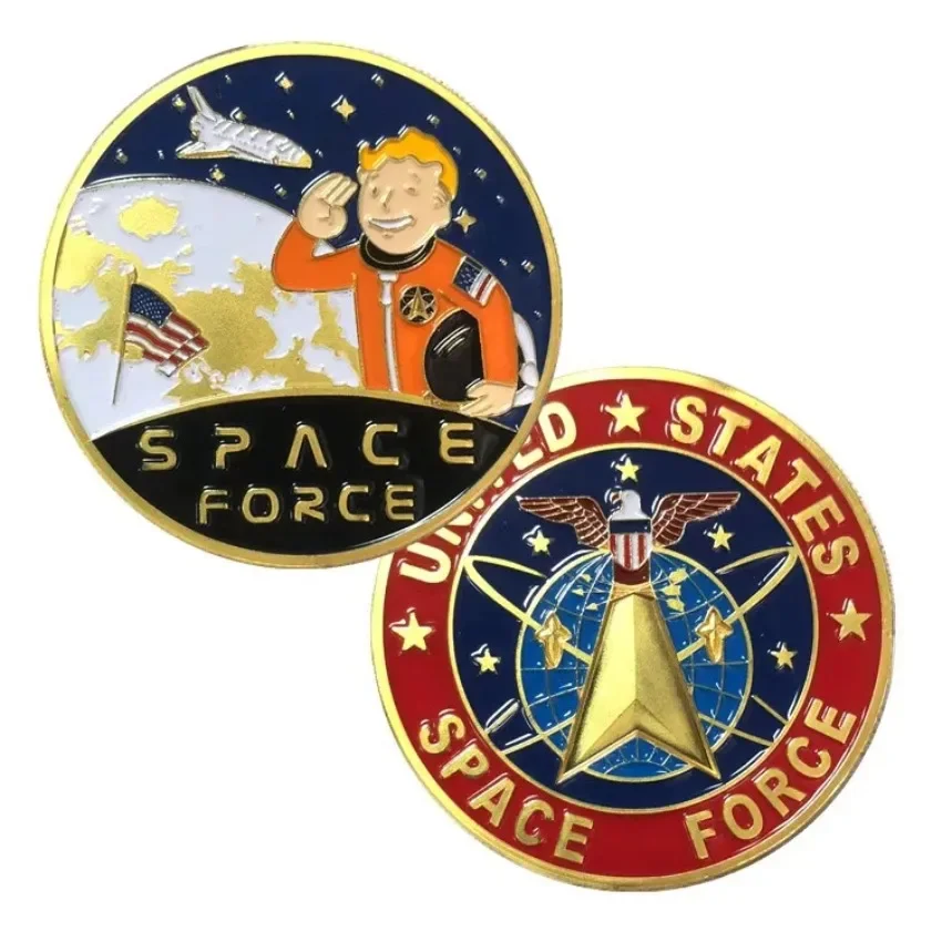 Pièce souvenir de la Force spatiale des états-unis, pièce commémorative plaquée or, pièce de défi
