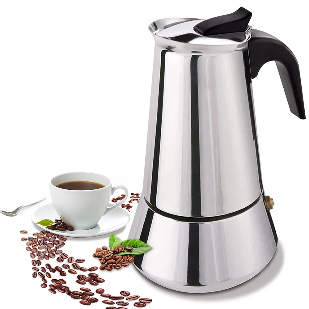 Stovetop Espresso Maker Moka Coffee Maker Stainless Steel Moka Pot Italian Classic Espresso Moka Pot 9cup/450ml Cop coffee