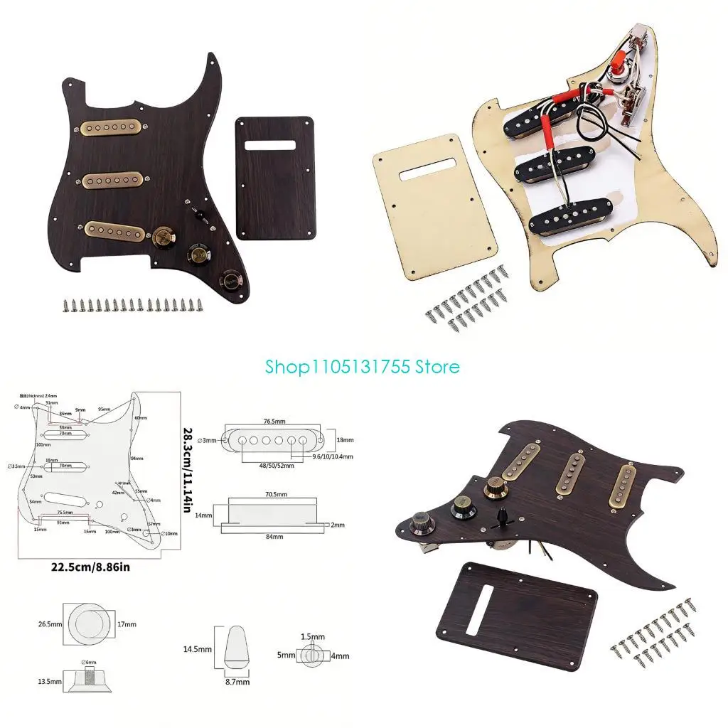

K0EF Electric Guitar Single Coil Pickup Prewired Loaded Pickguard Anti-Scratch Plate
