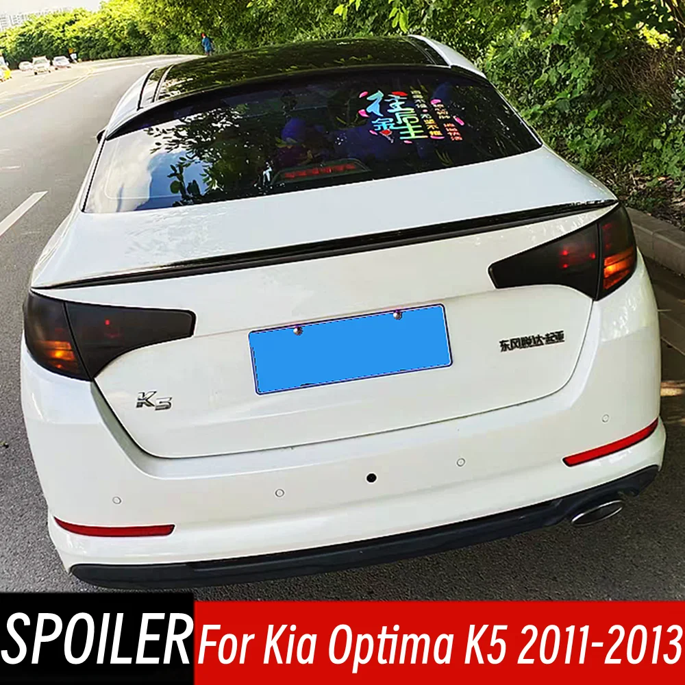 

For Kia Optima K5 2011 2012 2013 Rear Trunk Lid Boot Ducktail Lip Spoiler Wings Car Black Carbon Exterior Tuning Accessorie Part