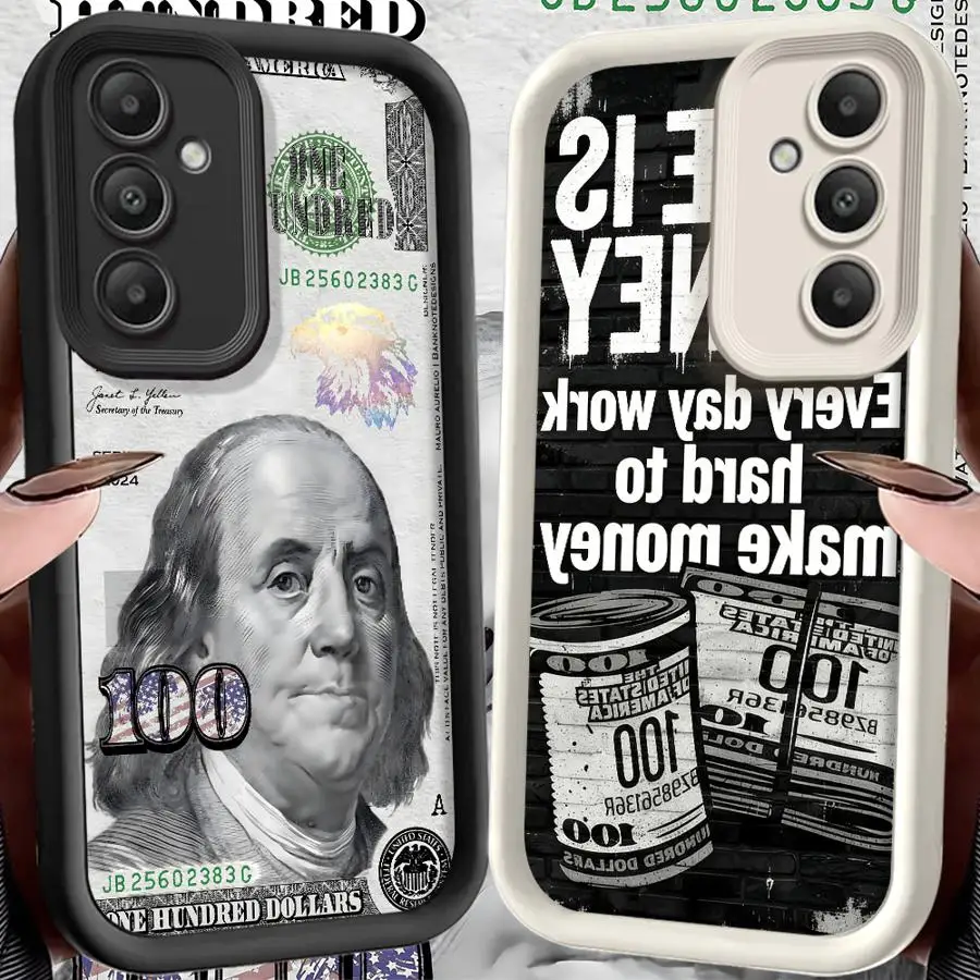 Time Is Money Pattern Case for Samsung Galaxy S26 Ultra S24 Plus S20FE S23 FE S25 S24Ultra S22 S21 S25 Edge Phone Cover