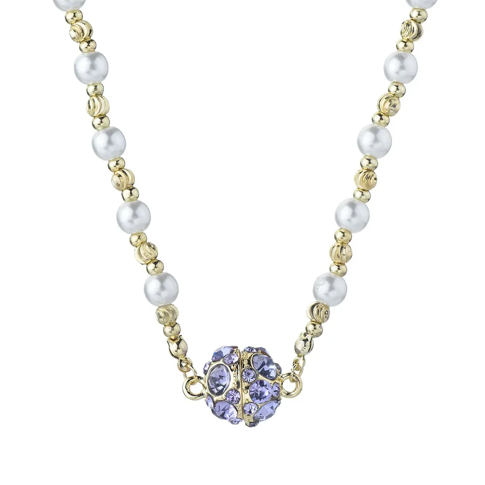 

Necklace, accessory, sweater chain, design-sense necklace, women's magnetic diamond ball necklace