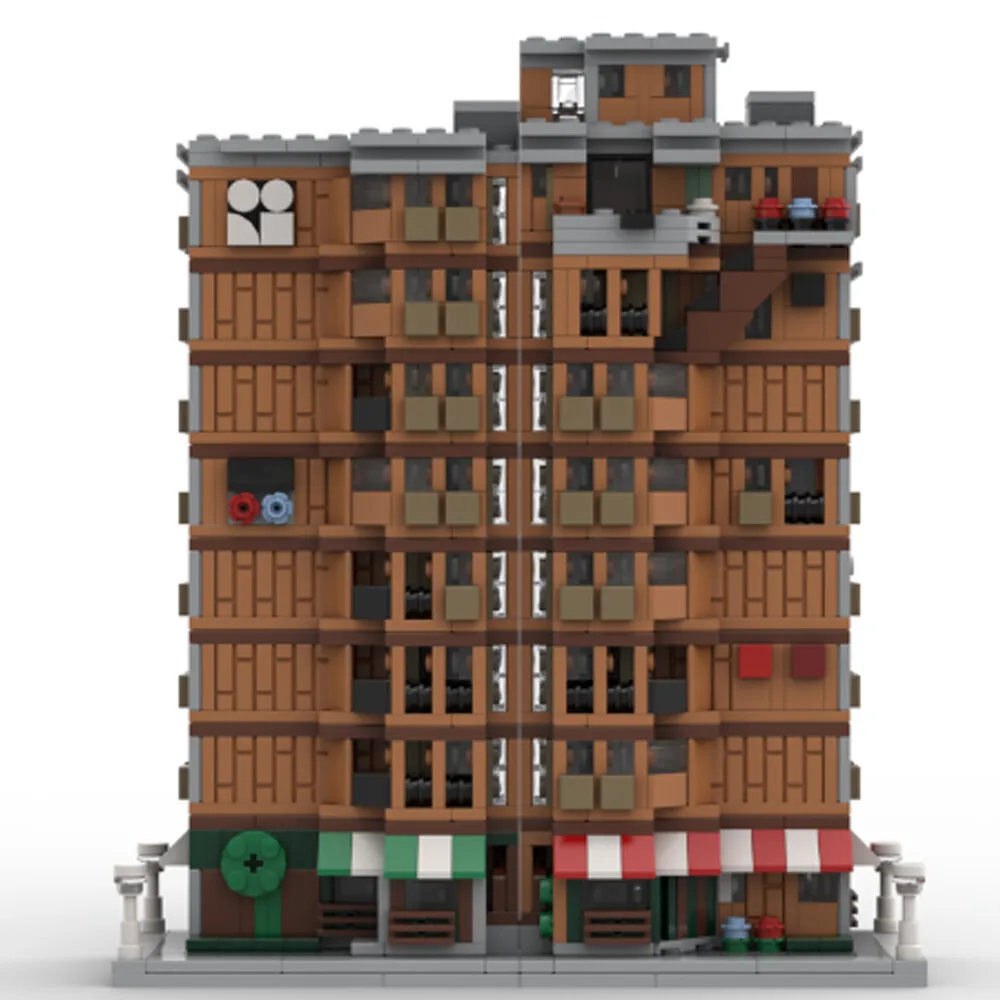 

MOC-153217 Модульные строительные блоки для квартиры, набор с видом на улицу, 1422, детали в подарок