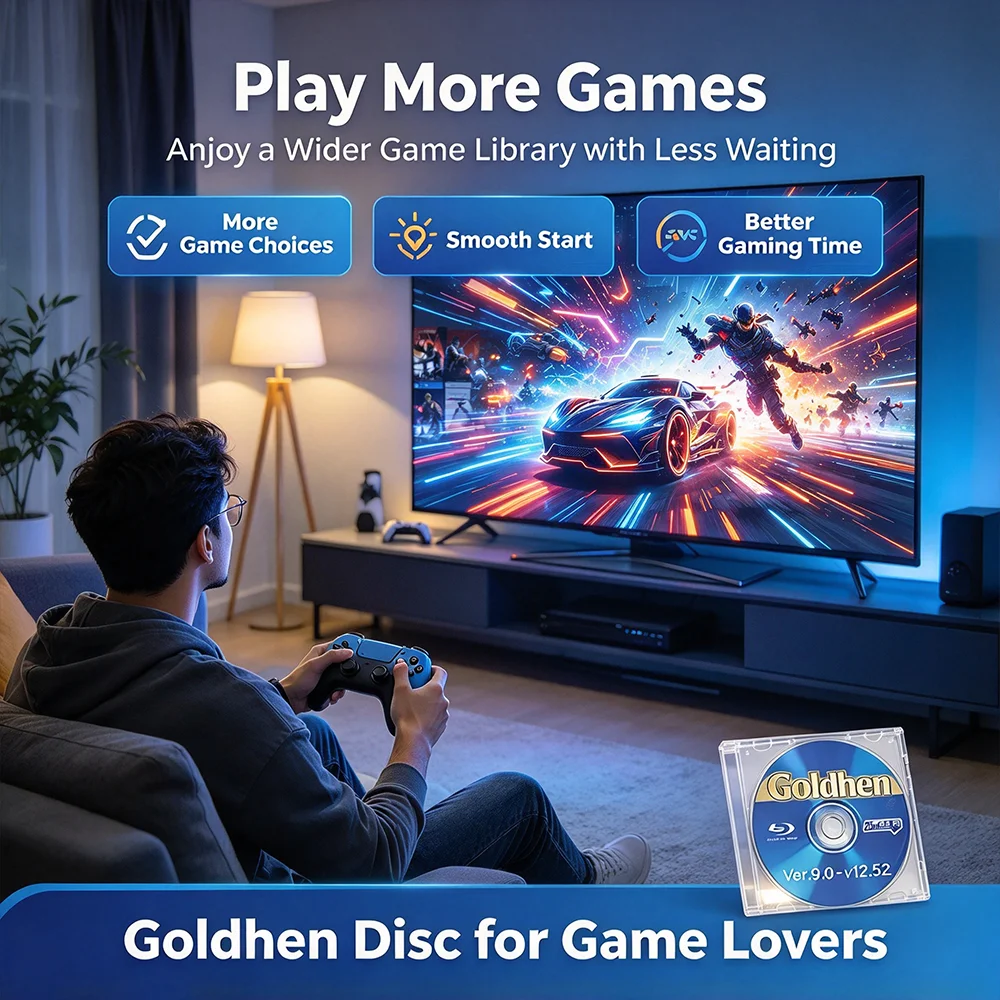 GoldHEN for PS4 Jailbreak Disc V12.52 Collector’s Edition CD 1-Click Boot Tool Supports FW 9.0–13.52 Homebrew Backup Loader