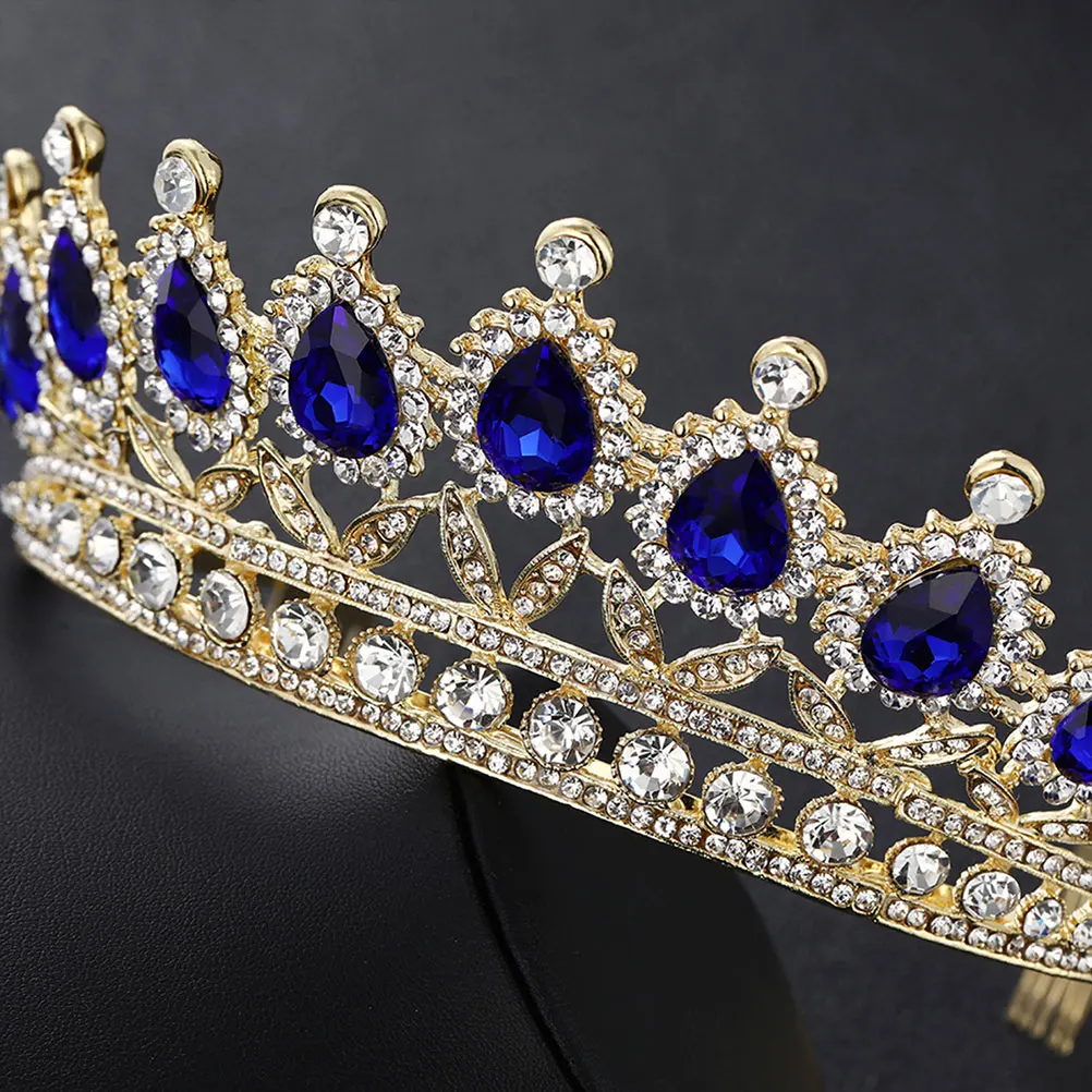 

1 set Unique Crown Earrings Set Elegant Jewelry Wedding Party Accessories Women Costume Gift For Female Birthday Blue