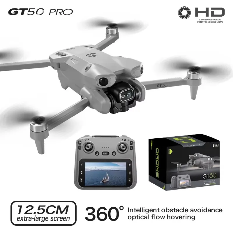 GT50 Aerial Photography Drone with Obstacle Avoidance HD Brushless Quadcopter with Large Screen Remote Control Toy Aircraft 2026