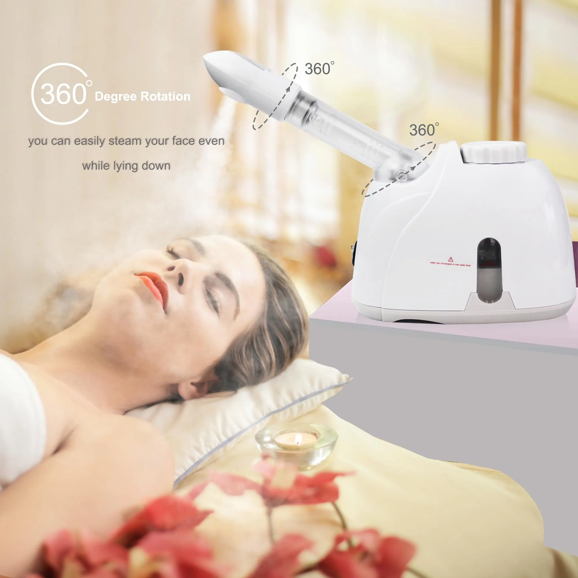 Facial Steamer Warm Mist Humidifier for Face Deep Hydrating Cleansing Vaporizer Sprayer Salon Home Spa Skin Care