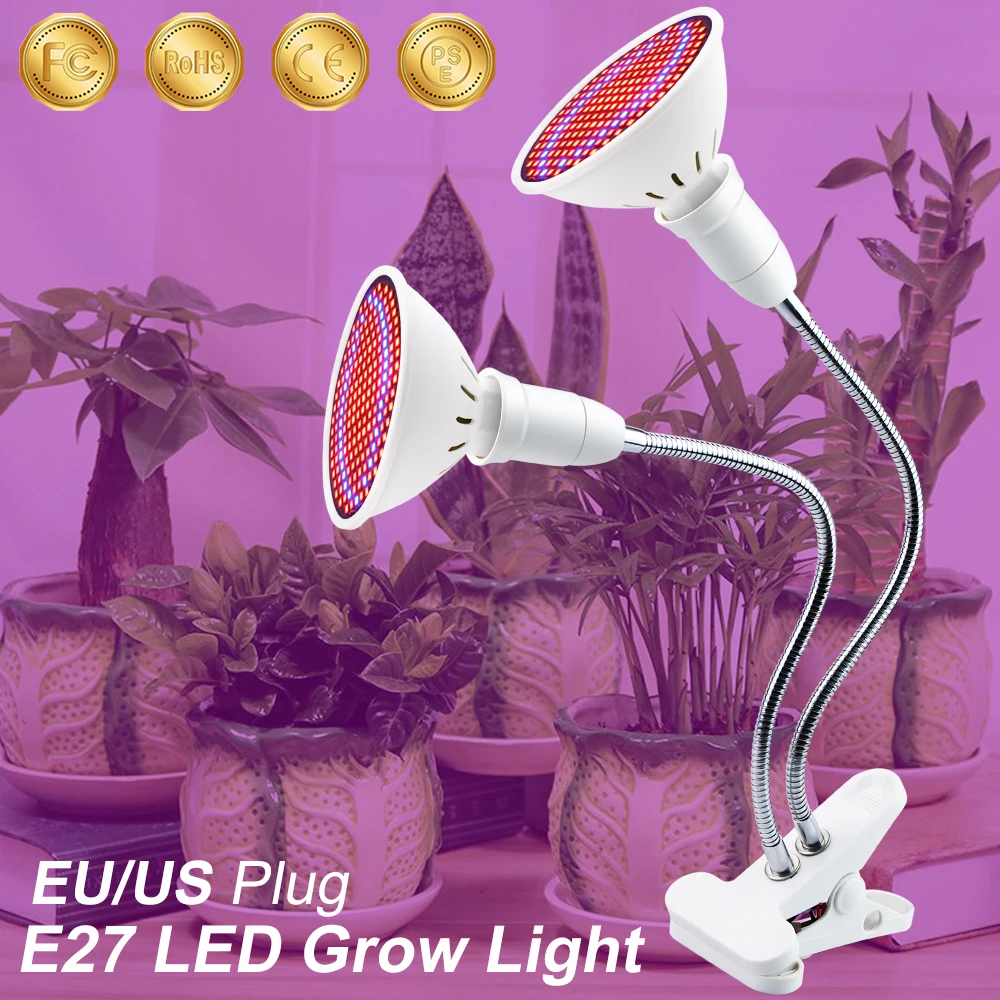 

LED Grow Light Plant Led Bulb Indoor Flower Seedling E27 Phyto Lamp Clip Full Spectrum Hydroponics Lamps Growth Tent Box Home