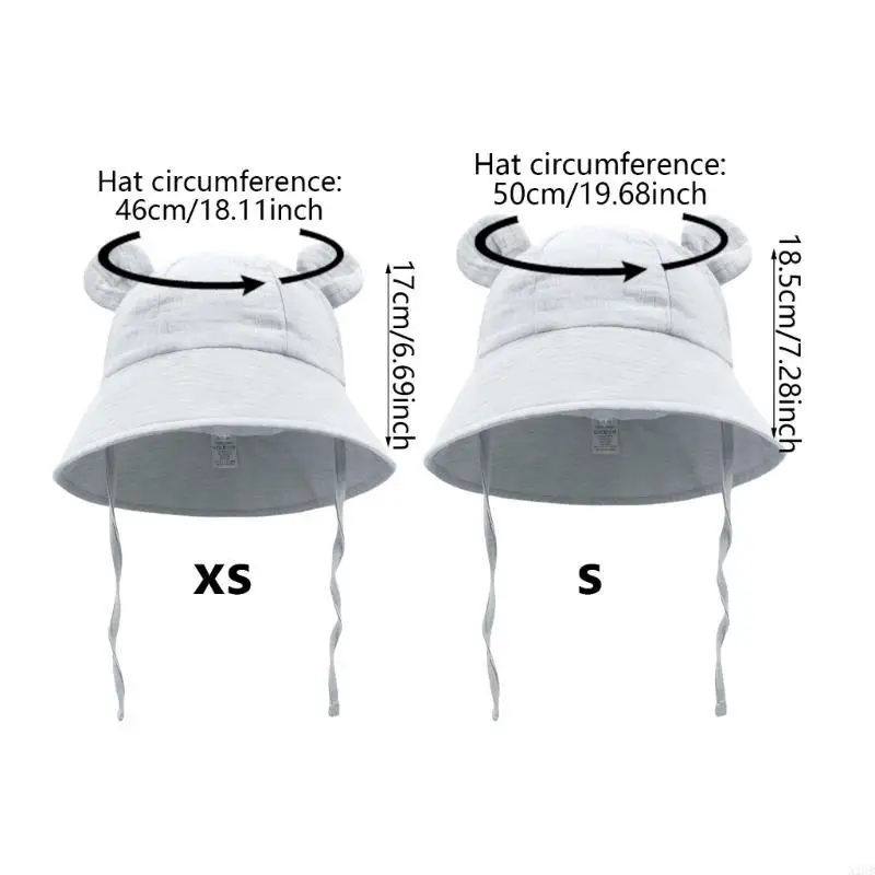N1HB Baby Bucket Hat Soft & Breathable Sun Protections Caps for Infants 0-3 Years Wide Brim Solid Color Fisherman Hat