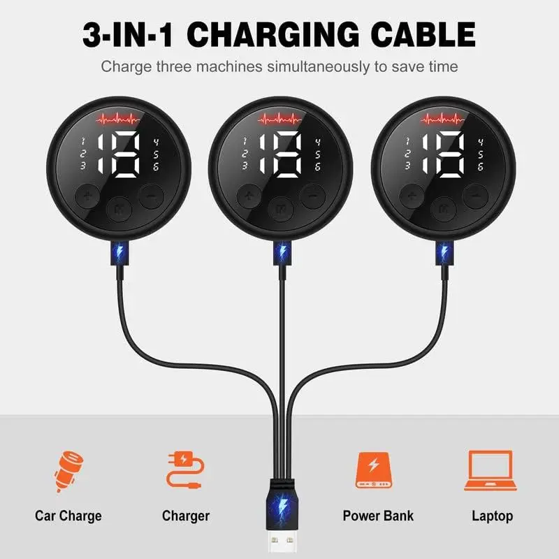 Équipement d'entraînement de stimulateur Ab rechargeable par USB pour l'entraînement de force de l'abdomen, des bras et des jambes pour hommes et femmes