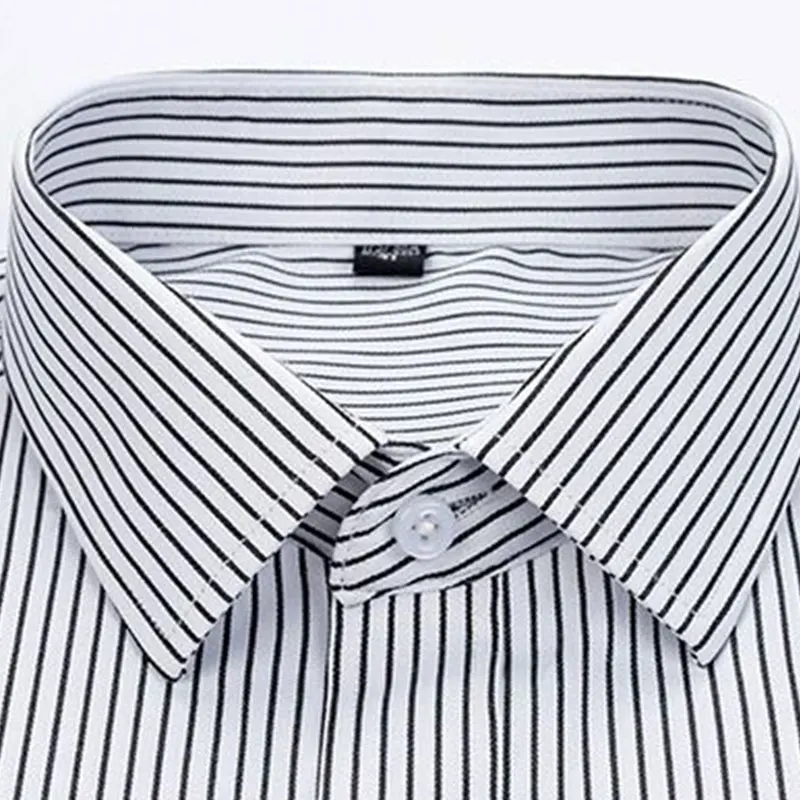 Summer new men\'s striped short-sleeved shirt non-ironing anti-wrinkle lightweight breathable business casual fashion comfortable