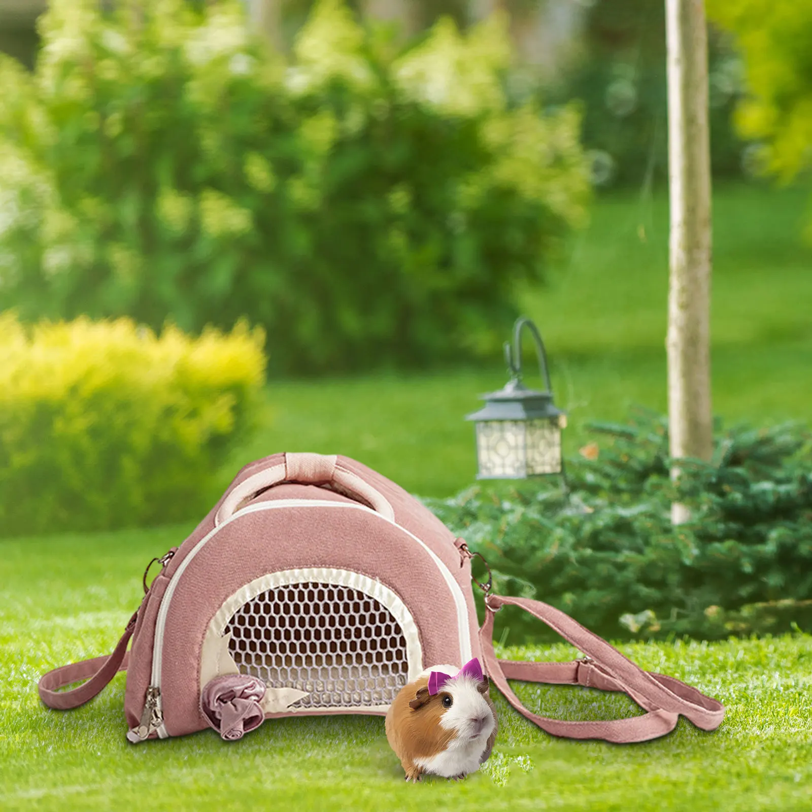 Hamster Carrier Bag Shoulder Bag Travel Portable Breathable Pet Outdoor Pouch for Small Animals Small Pet Squirrel Hedgehog Rat