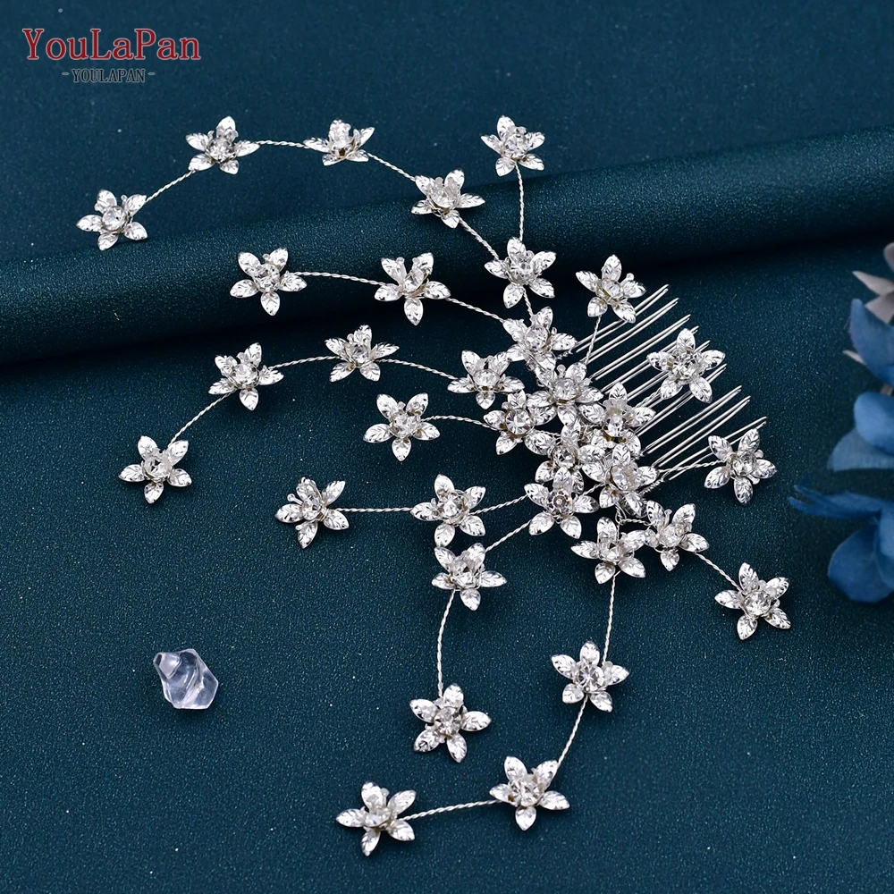 YouLaPan-peine nupcial de aleación para mujer, tocado de flores, joyería elegante de accesorios para el cabello de boda para fiesta, tocado de princesa, HP502