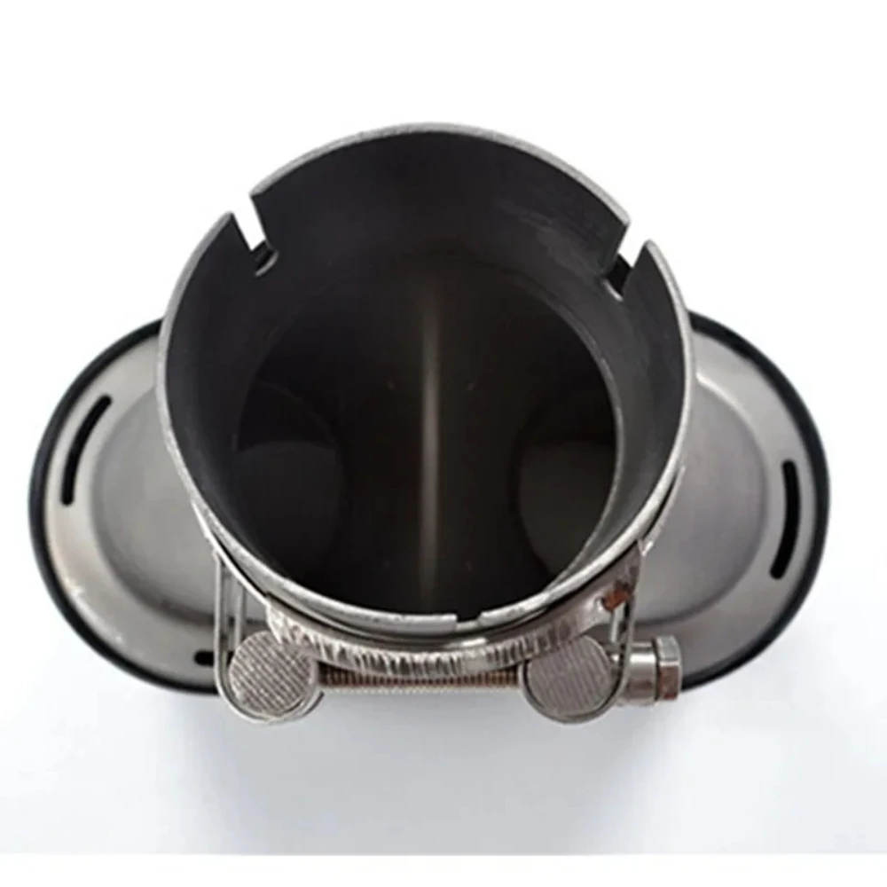 1PCS Car Carbon Fiber Matte Muffler Tip Y Shape Double Exit Exhaust Pipe Mufflers Nozzle Decoration Universal Stainless Silver