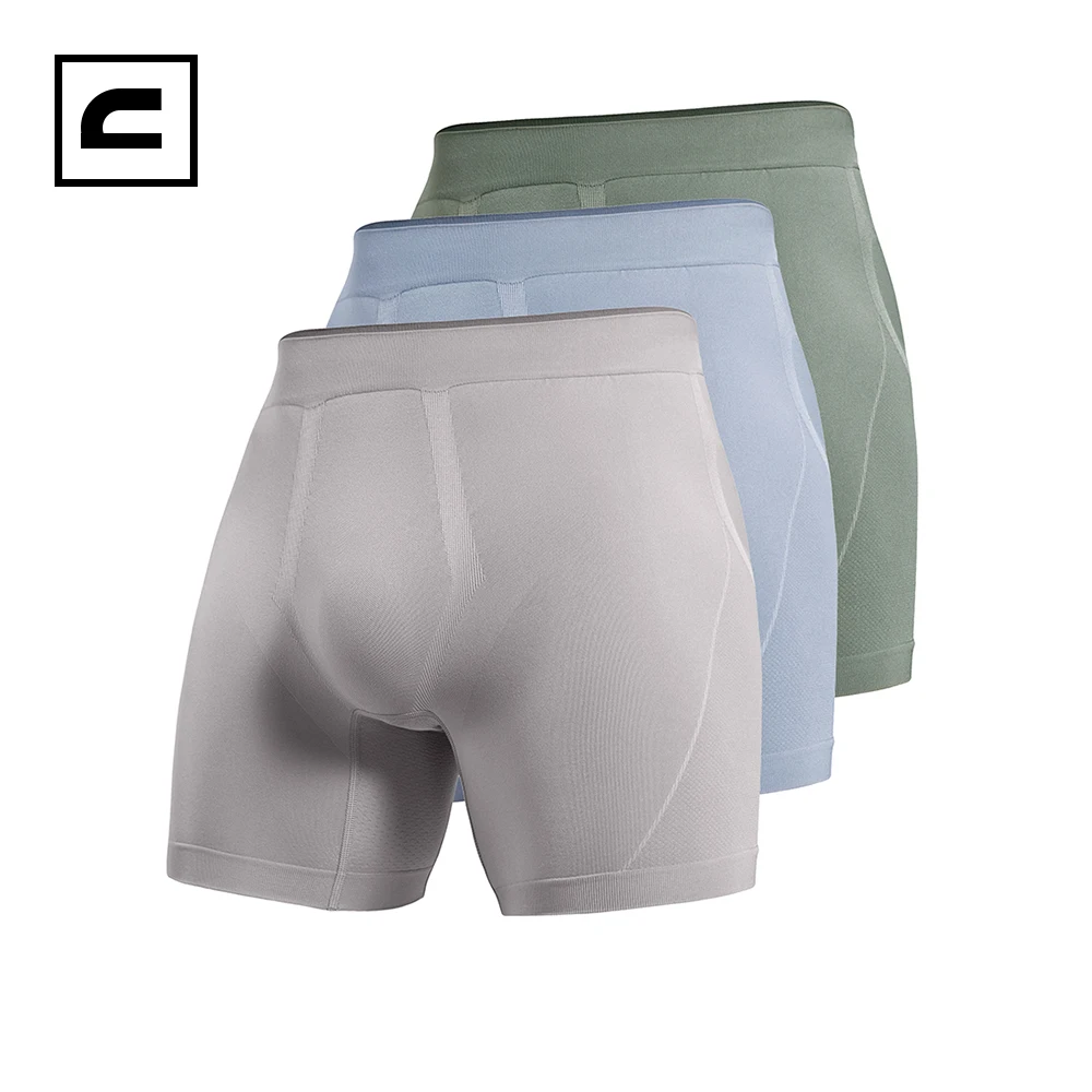 CRZ-bóxer de YOGA sin costuras para hombre, ropa interior deportiva transpirable de 5 pulgadas, paquete de 3