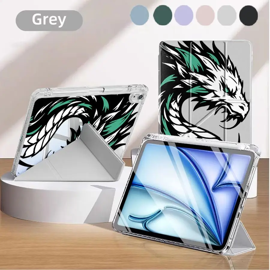 

Чехол-подставка Dream Dragon Art Holder для планшетов iPad Mini 6, 7, 11-го, 10-го, 9-го, 8-го, 7-го поколений, 12.9-дюймовых Pro 2025, Air 4, 5, M3, M2, M4, 11-дюймовых