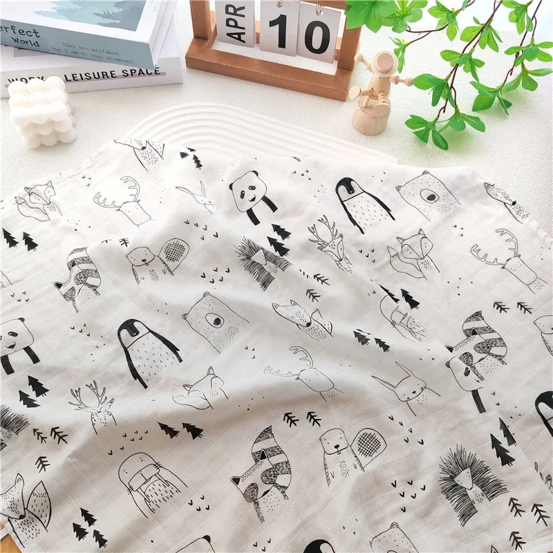 Bamboo Cotton Baby Swaddle Soft Boys Girls Bib Feeding Burp Infant Blanket Wrap Gauze Muslin Blankets For Newborns Stuff 60x60cm