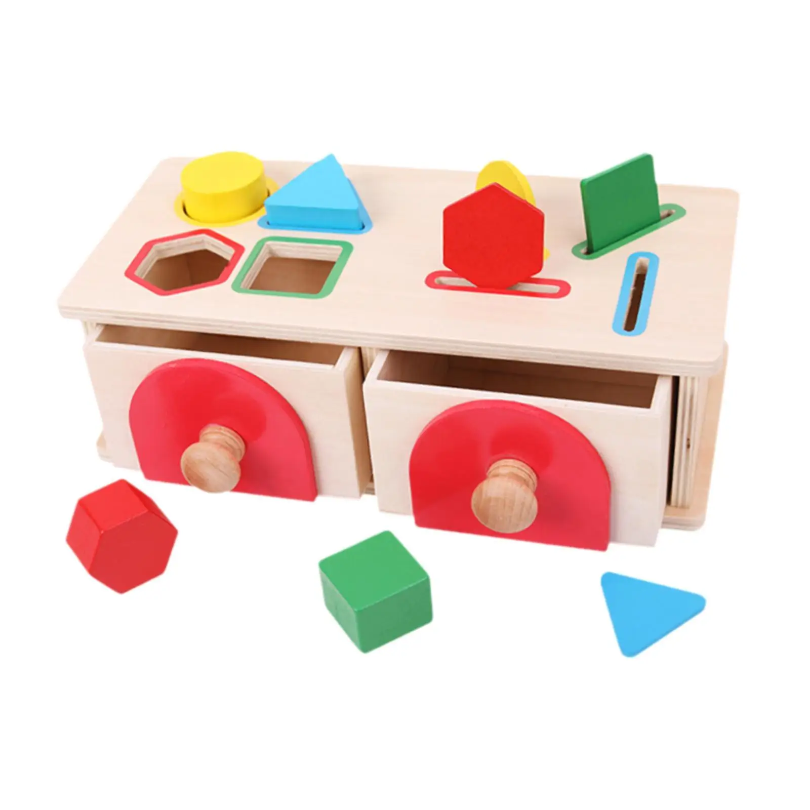 Juguetes de caja de permanente de objetos, juguete de aprendizaje a juego de clasificación, bloques a juego geométricos, guardería, niños