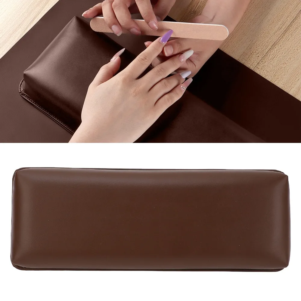 Rectangle Nail Hand Pillow Memory Foam High Density Sponge Nail Hand Rest PU Leather High Elastic Manicure Hand Pillow